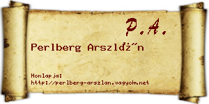Perlberg Arszlán névjegykártya